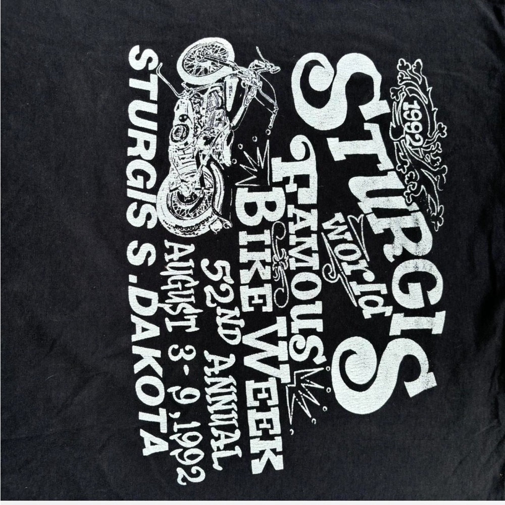 1992 Sturgis Motorcycle Rally & Races Graphic Tee - Picture 4 of 6